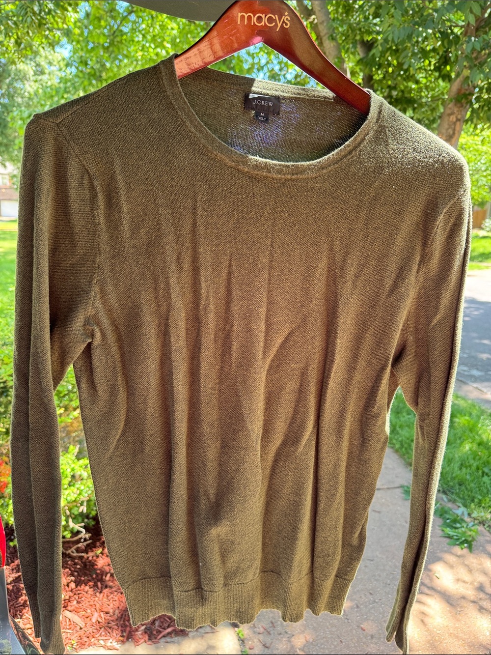 J. Crew Men's Long Sleeve Crewneck Sweater - Olive
